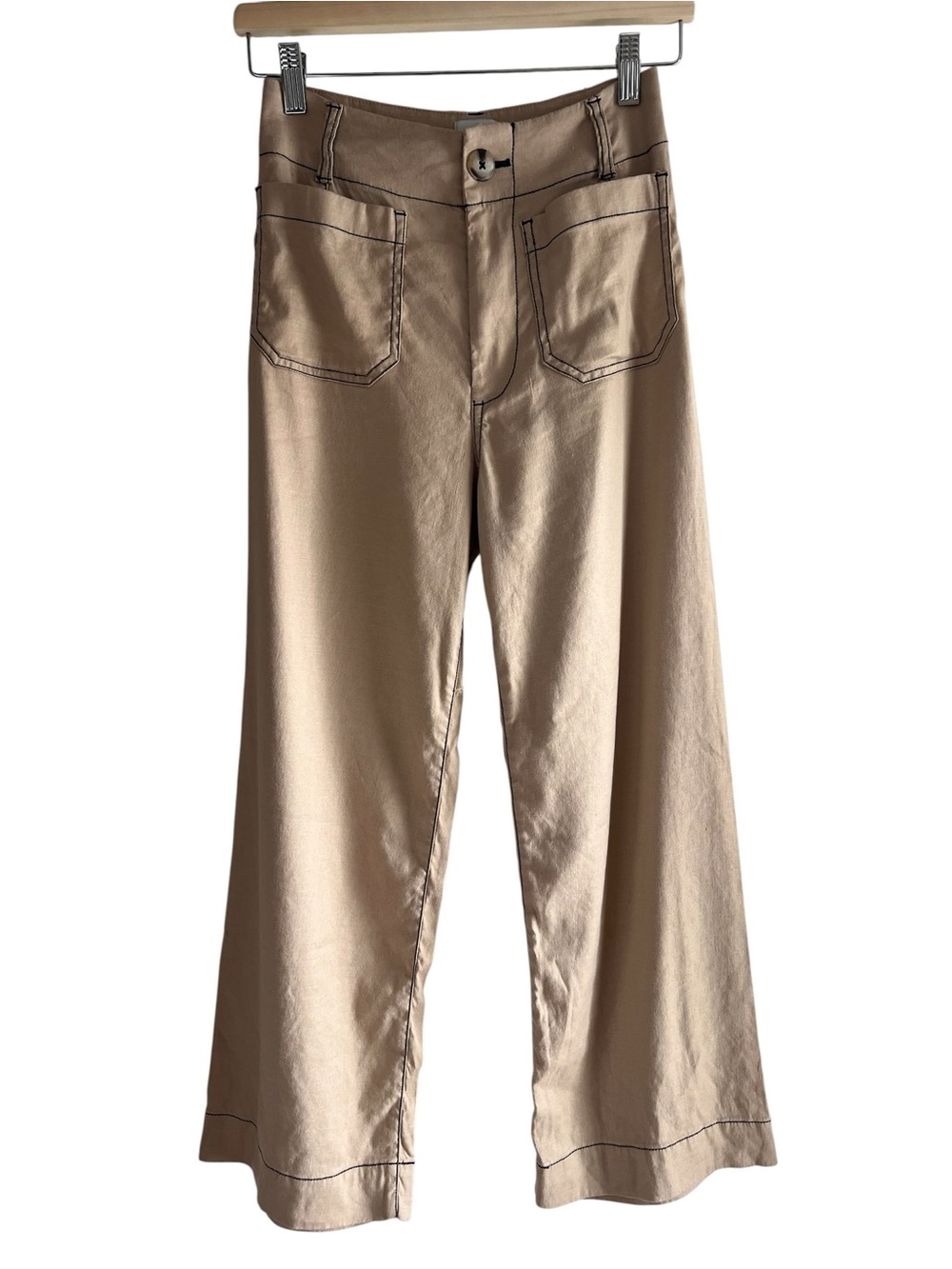Anthropologie Maeve Colette cropped linen wide-leg pants 25 excellent condition - Picture 4 of 15